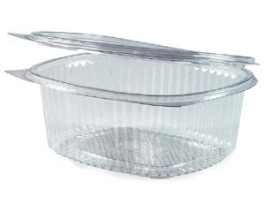 Feinkostbecher oval klar mit Deckel 375 ml (PET) 