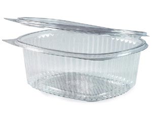 Feinkostbecher oval klar mit Deckel 750ml (PET) 