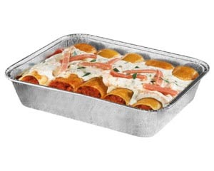 Preview: 500x Alu-Menüschalen Aluschalen ungeteilt 1150 ml 227 x 177 x 39 mm