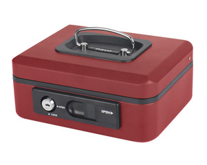 Preview: Deluxe Geldkassette mit praktischer Öffnungsfunktion 200mm rot