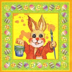 20x Osterservietten 3-lagig 33 x 33 cm Motiv malender Osterhase