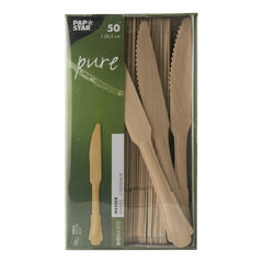Preview: 50x PAPSTAR 'pure' Holzmesser pure 20,5 cm natur in schönem Vintage Design