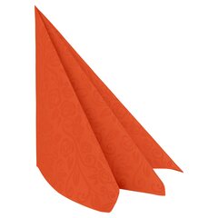 50x Servietten Airlaid 40x40cm 1/4 -Falz mit Rosenmuster terracotta