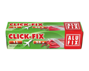 25x ALUFIX Click-Fix 1 Liter Flugbeutel Haushaltsbeutel 16,5 x 19 cm mit Doppel-Druckverschluss