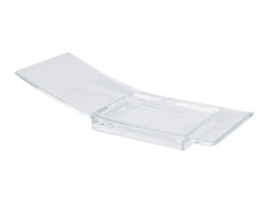 24x Alufix Fingerfood gebogener Teller 40 x 100 x 21 mm PS transparent