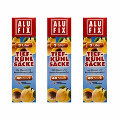 1200x ALUFIX Gefrierbeutel Tiefkühlbeutel 3 Liter 25 x 32cm Verschlussclips