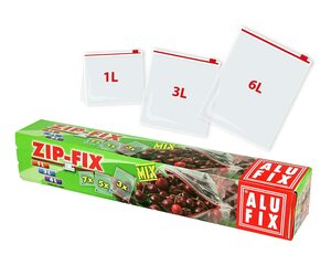 15x ALUFIX Tiefkühlsäcke Haushaltsäcke mit Zipp 1liter 3liter und 6liter