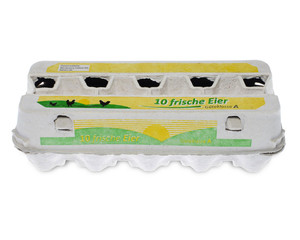 190x Eierverpackungen für 10 Eier weiß mit Sichtfenster
