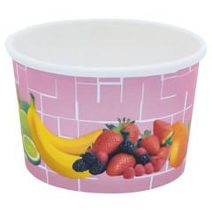 50x Eisbecher Pappe rund 100 ml Ø 70mm Höhe 45mm "Fruchtreigen" 