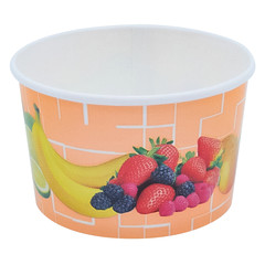 50x Eisbecher Pappe rund 340 ml Ø 101mm Höhe 63mm "Fruchtreigen" 