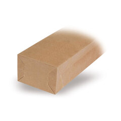 Preview: 100x Blockbodenbeutel Natron Kraftpapier braun 55 + 30 x 175mm 