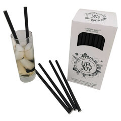 Preview: 5000x Papiertrinkhalme FSC® Papier Longdrink schwarz Ø 6mm 195 mm