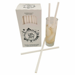 Preview: 1000x Papiertrinkhalme FSC® Longdrink weiss Ø 8mm 195 mm einzeln verpackt