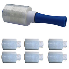 Sparset 6 Rollen Bündelstretchfolie mit verlängerten Kern + Abroller