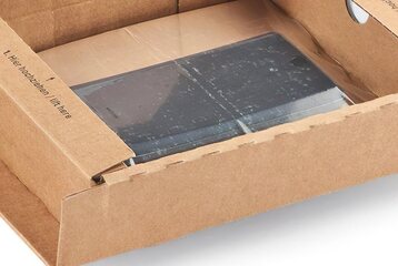 Preview: ColomPac Fixtray für 5" Smartphone inkl. Versandkarton mit Selbstklebeverschluss & Aufreißfaden braun