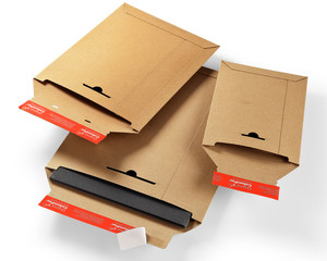 100x Versandtaschen TP335 250x350mm stabile Vollpappe Selbstklebeverschluss A4+ braun