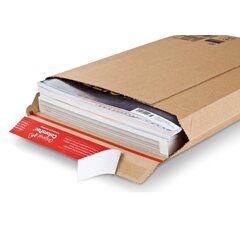 Preview: ColomPac Versandtaschen 185 x 270 x -50 mm extrem starke Wellpappe Selbstklebeverschluss Aufreißfaden braun