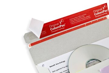 Preview: ColomPac CD-Brief DIN Lang 222 x 123 x 3mm Selbstklebeverschluss & Aufreißfaden für 1 CD / DVD