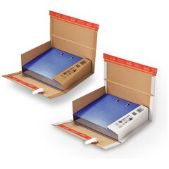Preview: ColomPac Ordnerversandkarton flexible 370 x 295 x -85mm doppelter Selbstklebeverschluss braun