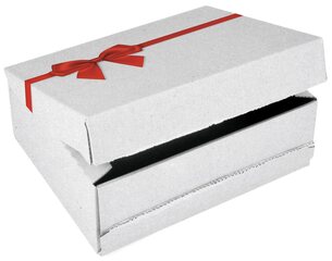Preview: ColomPac Geschenkbox 250 x 177 x 96mm Selbstklebeverschluss & Aufreißfaden offsetbedruckt weiß