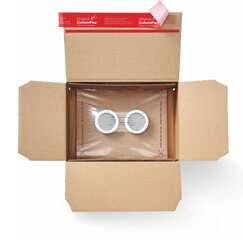 Preview: ColomPac FixTray 'S' - 122x81x75mm - für perfekten Schutz von empfindlichen Kleinteilen mit SK-Verschluss Aufreißfaden braun