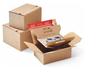 ColomPac FixTray 'S' - 122x81x75mm - für perfekten Schutz von empfindlichen Kleinteilen mit SK-Verschluss Aufreißfaden braun