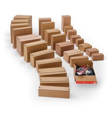 Preview: ColomPac Euroboxen L 400 x 100 x 100mm mit Selbstklebeverschluss & Aufreißfaden braun