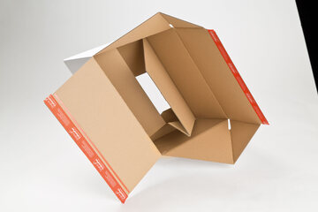 Preview: ColomPac Blitzbodenkarton 189 x 154 x 131mm Premium mit doppelten Selbstklebeverschluss & Aufreißfaden weiß
