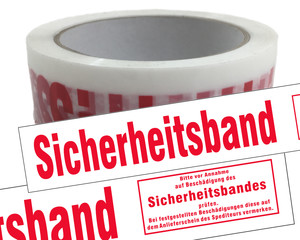 1x Packband Klebeband 50mmx66m low noise weiß-transparent mit Aufdruck SICHERHEITSBAND