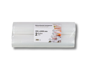 2x Vakuumbeutel auf der Rolle PA/PE 300 x 6000 mm goffriert transparent 90 my 2 Rollen