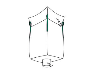 4x Big Bag  90x90x165cm mit Schürze und Auslauf SWL 1.250 kg