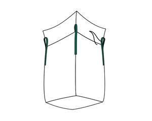 Preview: 5x Big Bag  90x90x110cm unbeschichtet SWL 1.500kg mit Schürze UV-Resistent