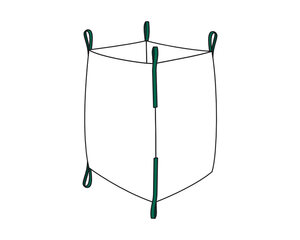 Preview: 10x Big Bag  90 x 90 x 90 cm Typ Stein  mit 4 Hebeschlaufen und 2 Bodenschlaufen
