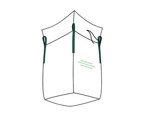 Preview: 10x Big Bag  90 x 90 x 120 cm Typ Mineralwolle KMF mit 4 Hebeschlaufen + Schürze