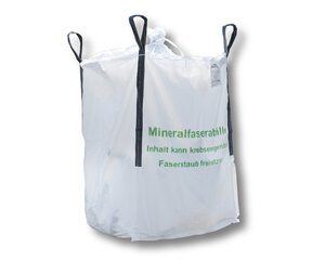 Preview: 10x Big Bag  90 x 90 x 120 cm Typ Mineralwolle KMF mit 4 Hebeschlaufen + Schürze