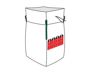 10x Big Bag  90x90x110cm beschichtet Typ Asbest mit 2 seitigem Asbestaufdruck