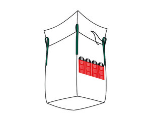 Preview: 10x Big Bag  90x90x110cm beschichtet Typ Asbest mit 2 seitigem Asbestaufdruck