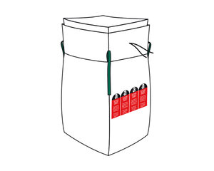 4x Big Bag  90x90x110cm Typ Asbest mit Schürze und PE-Inliner