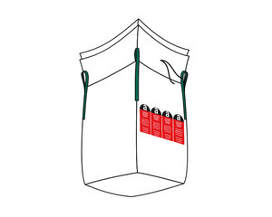 Preview: 4x Big Bag  90x90x110cm Typ Asbest mit Schürze und PE-Inliner