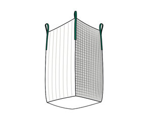 Preview: 5x Big Bag  90x90x140cm Typ Holz belüftet 2-seitig Ventilationsstreifen + 2-seitig Netz