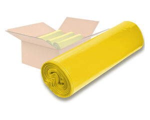 LDPE-Müllsäcke 120 L 700 x 1100 mm Typ 60 = 32 my Regenerat gelb 