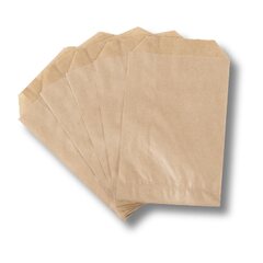 Preview: 10000x Papierbeutel braun unbedruckt 120 x 180 + 20 mm 40 g/m² aus 100% Zellulose