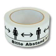 288x Warnklebeband "Bitte Abstand halten" PVC Naturkautschuk geräuscharm 50mm x 66m