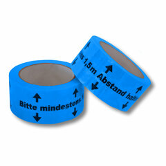 144x Warnklebeband "Bitte mind. 1,5m Abstand halten" PVC NKK geräuscharm 50mm x 66m
