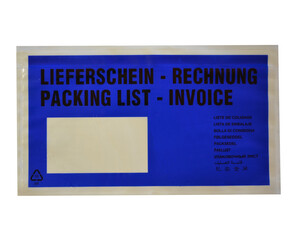 Dokumententaschen *Lieferschein/Rechnung* DIN Lang 235x130mm blau 