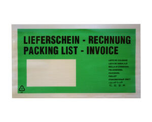 Dokumententaschen *Lieferschein/Rechnung* DIN Lang 235x130mm grün 