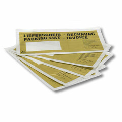 Dokumententaschen Begleitscheintaschen *Lieferschein/Rechnung* gold DIN Lang 