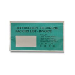 5000x Dokumententaschen aus Kraftpapier Lieferschein/Rechnung grün DIN-Lang