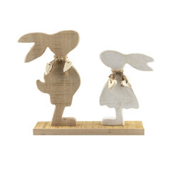1x Hasen Pärchen aus Holz Osterhasen Osterdeko 22 cm