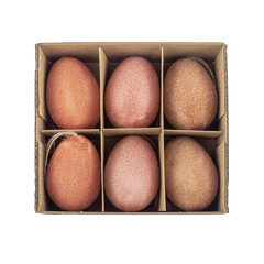 12x Ostereier Kunststoff in Rost-Optik 6 cm